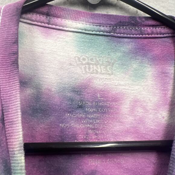 Looney Tunes Tie Dye Basketball T Shirt Bugs Bunny Daffy Duck Large - Picture 3 of 7